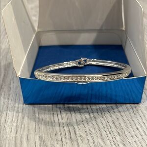 Avon Pave Bangle Silver Bracelet Bangle (Large) NEW